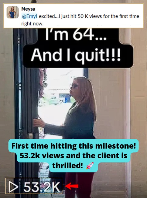 TikTok video reached 53.2k views!