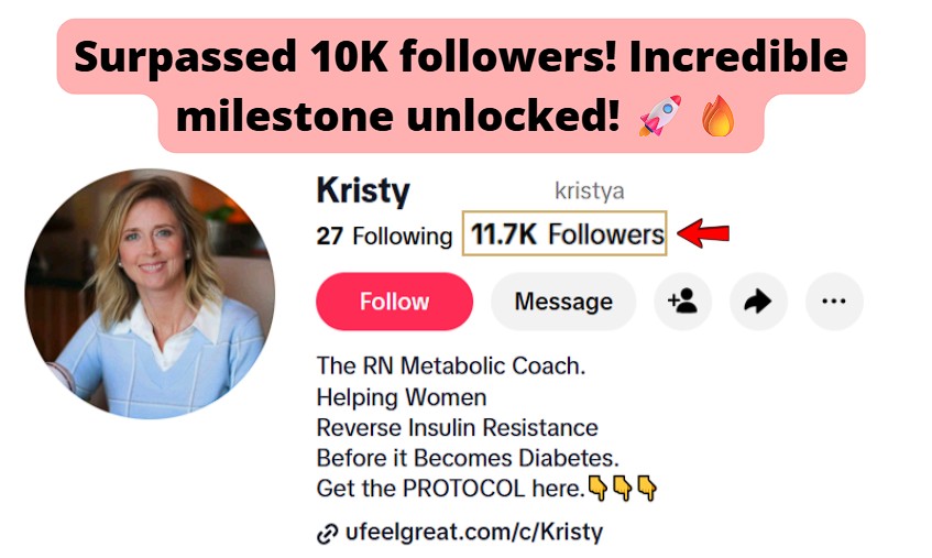 Client surpassed 10K followers on TikTok