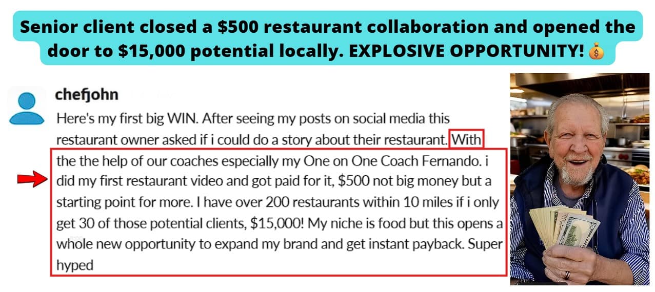 Got paid $500 for his first restaurant video after a restaurant owner saw his social media posts.