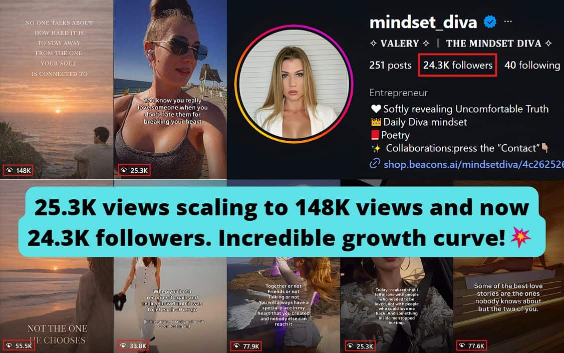 Hit multiple 5 and 6 digit views across her videos, and reached 24.3K followers this month of March.