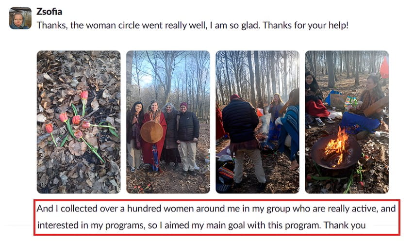 Hosted an in-person event and attracted over a hundred interested women into her group.