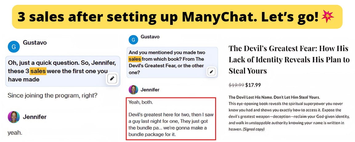 Smartphone_Freedom_Lifestyle_Review_1152 Client made her first money online with 3 sales after setting up ManyChat.