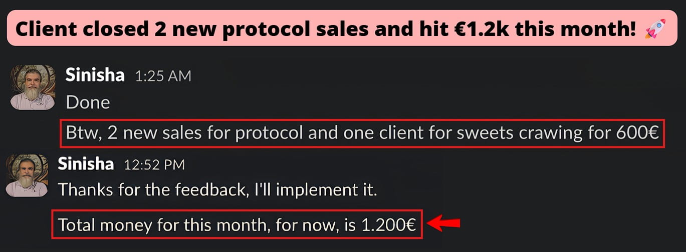 Smartphone_Freedom_Lifestyle_Review_1154 Closed 2 new protocol sales, signed one €600 sweets craving client, and reached 1.200€ total revenue for the month so far.