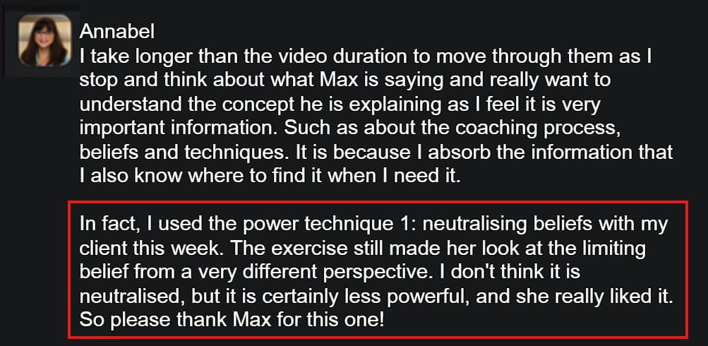 Smartphone_Freedom_Lifestyle_Review_1212 Helped prevent a client from making a life-ending decision after applying power technique 1 from the FBM modules.