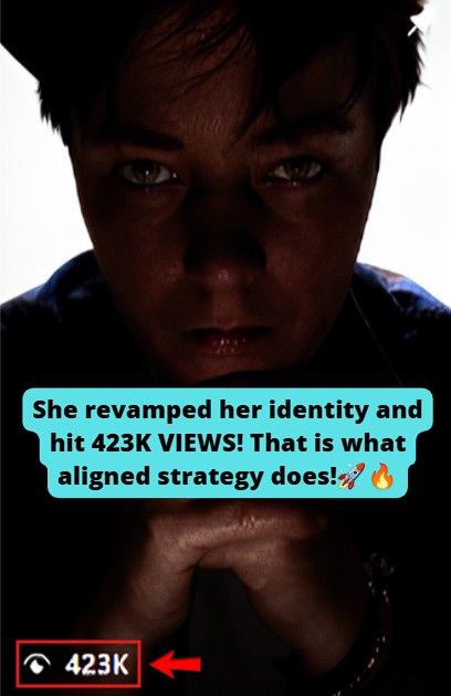 After changing her visual identity online, client's content generated 423K views, signaling a major viral breakthrough.