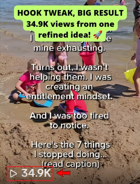 TikTok video reached 34.9K views after small tweaks.