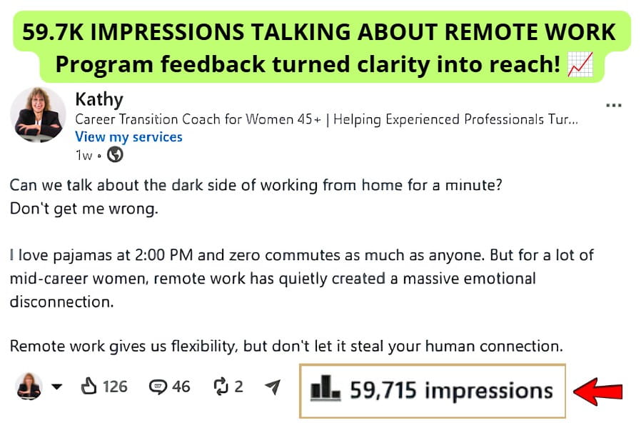 Smartphone_Freedom_Lifestyle_Review_1322 LinkedIn post on remote work generated 59.7k impressions