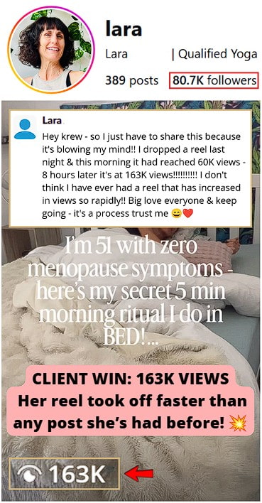 reel rapidly took off, climbing from 60K to 163K views in 8 hours