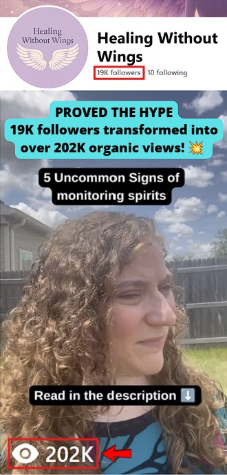 Reel about uncommon spiritual signs surpassed 202K views with only 19k followers!