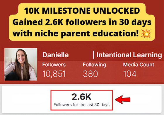 gained over 2.5K new followers on Instagram in a single month
