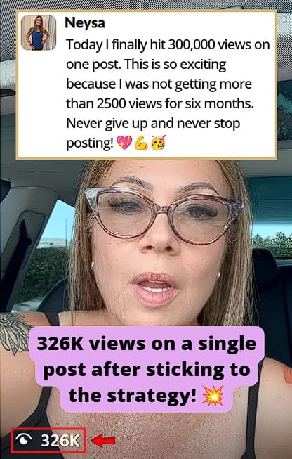 Smartphone_Freedom_Lifestyle_Review_1464 Client’s post reached 326K views, marking a major breakthrough after months capped at ~2.5K.